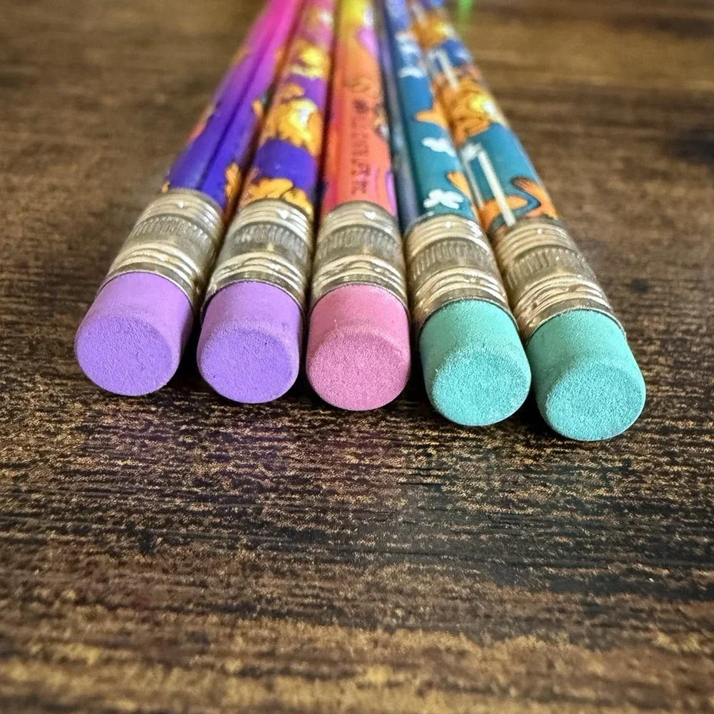 Vintage 1978 Garfield PENCIL LOT OF 5 Unused Loose Pencils Regular Size